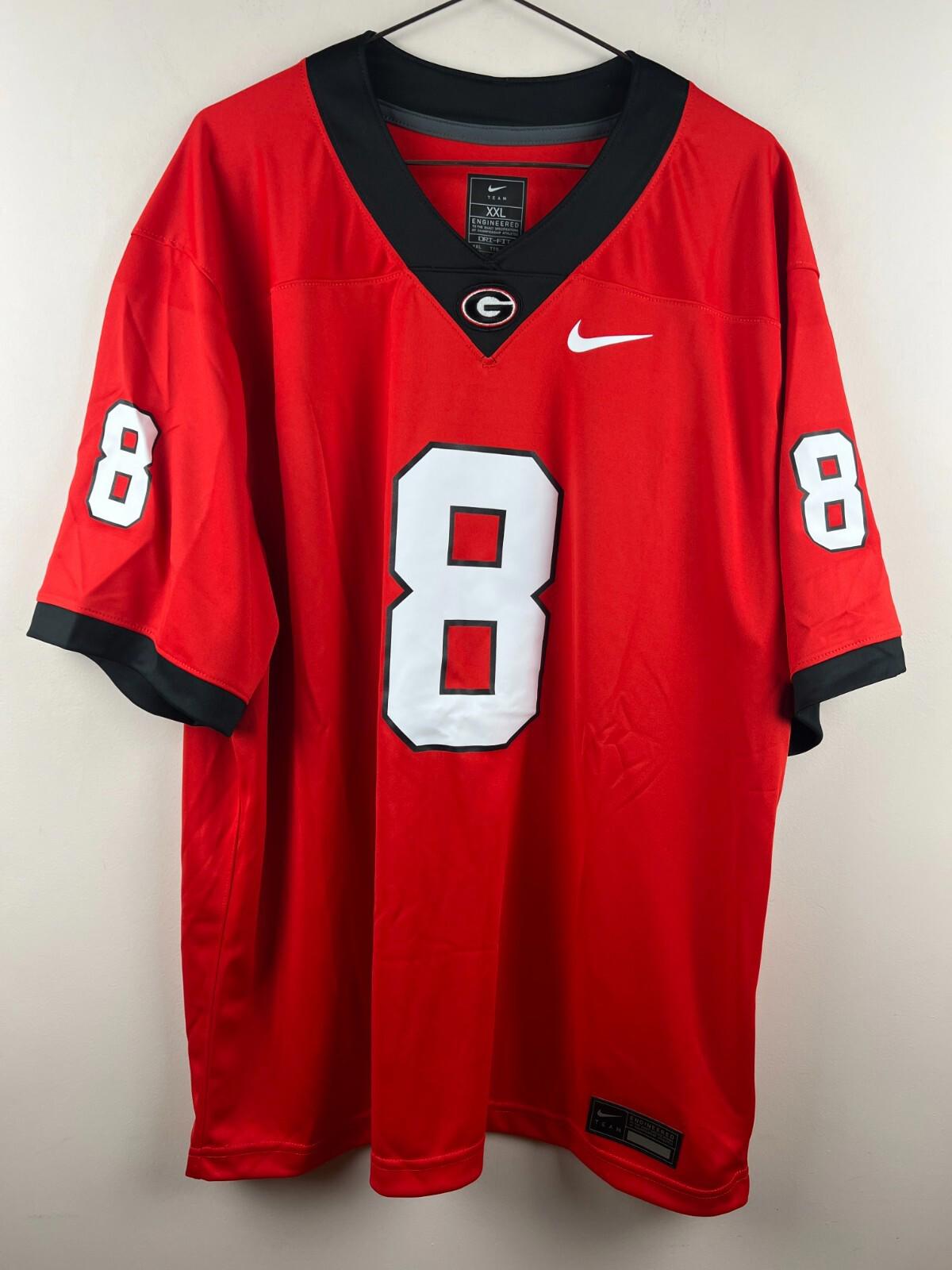 Men Georgia Bulldogs College Football Red Colbie Young #8 NCAA Jersey Size 2XL