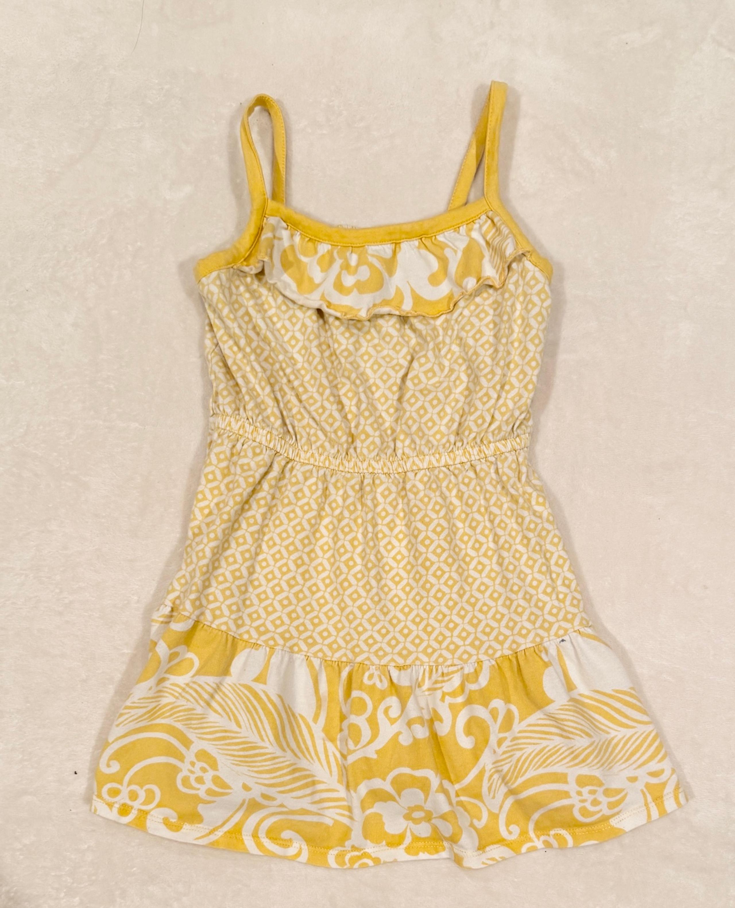 4T Gymboree yellow geometrical and flora dress