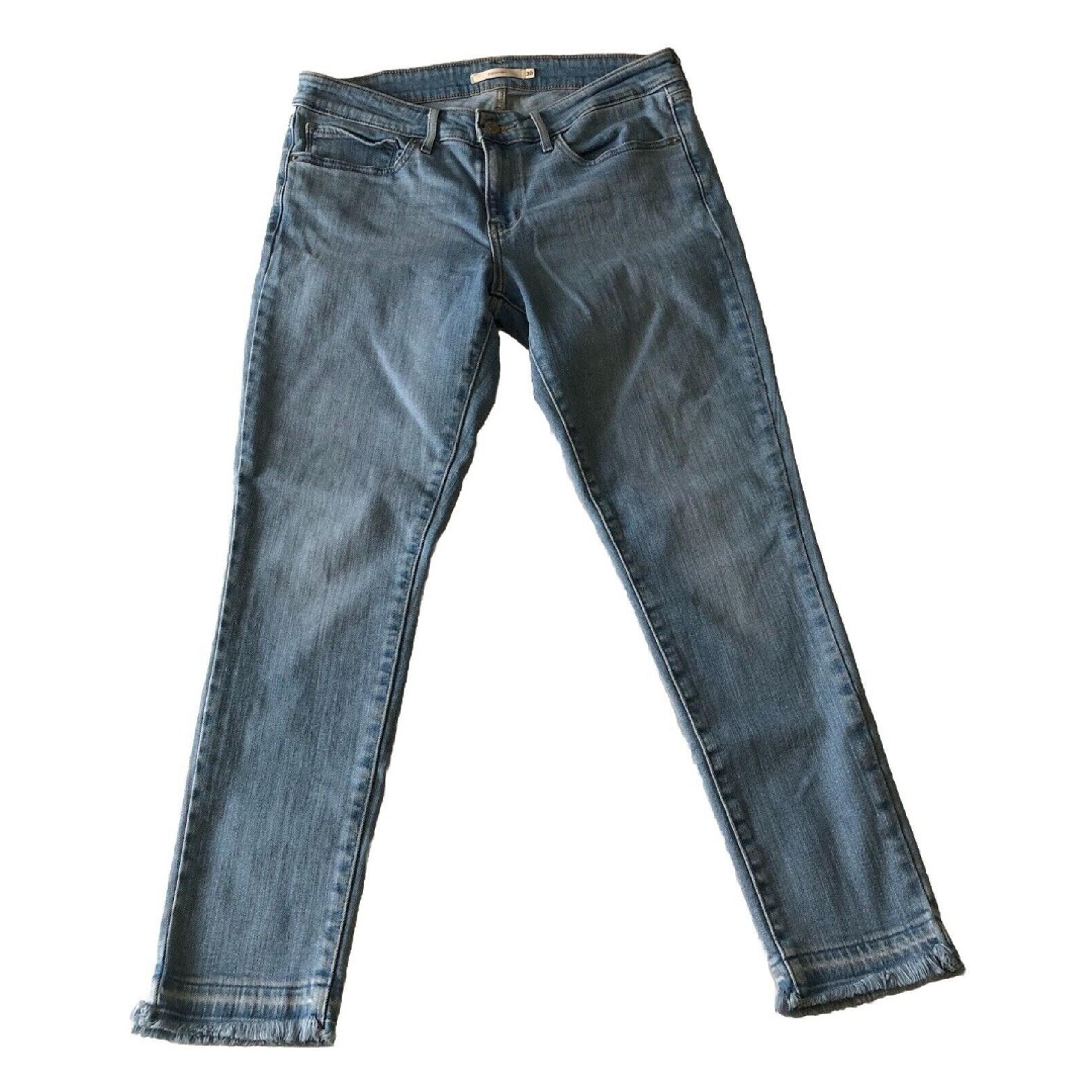 Levi’s Women’s 711 Skinny Jeans Raw Hem Light Blue Size 30