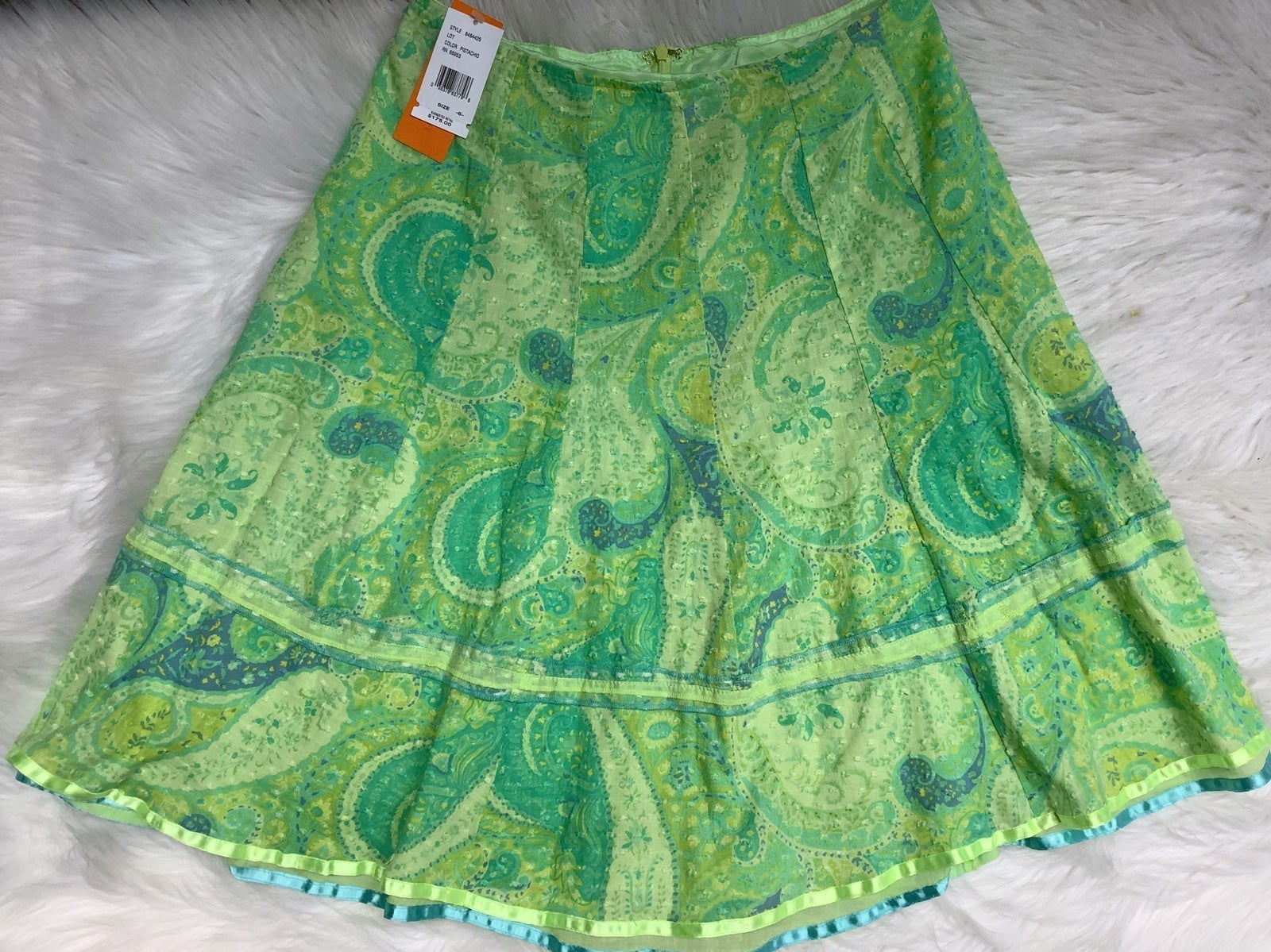 NWT/Cynthia Steffe/100% Cotton/Paisley/Swiss Dot/Lined /A- Line Mini SkirtSize 6