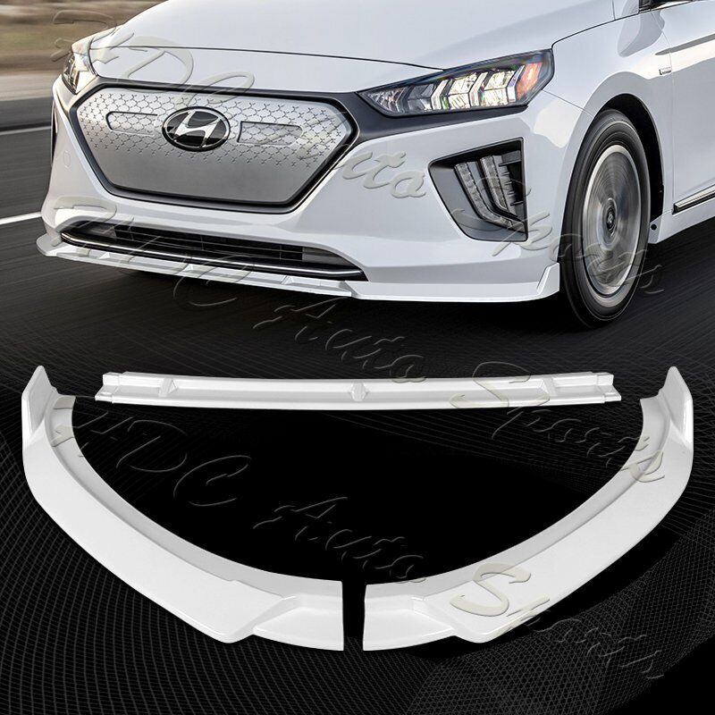 For 2017-2022 Hyundai IONIQ STP Painted White Front Bumper Splitter Spoiler Lip