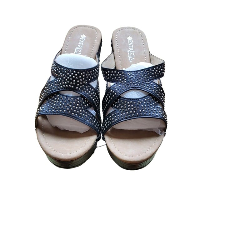 Patrizia by Spring Step ARISTOCRAT Women’s Black Wedge Sandals Size 38(US7.5-8)