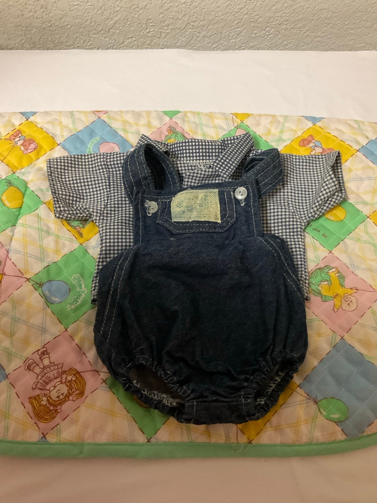 Vintage Cabbage Patch Kids Denim Romper And Matching Shirt Made In Korea