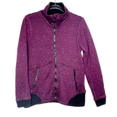 CALVIN KLEIN Performance Zip Up Fleece Jacket Quick Dry Purple Black Size Medium