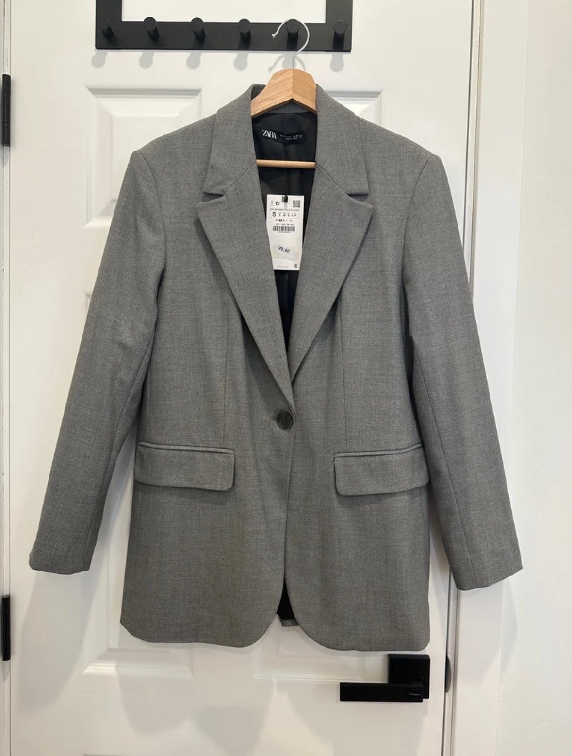 Zara Grey Straight Cut Blazer Size Small