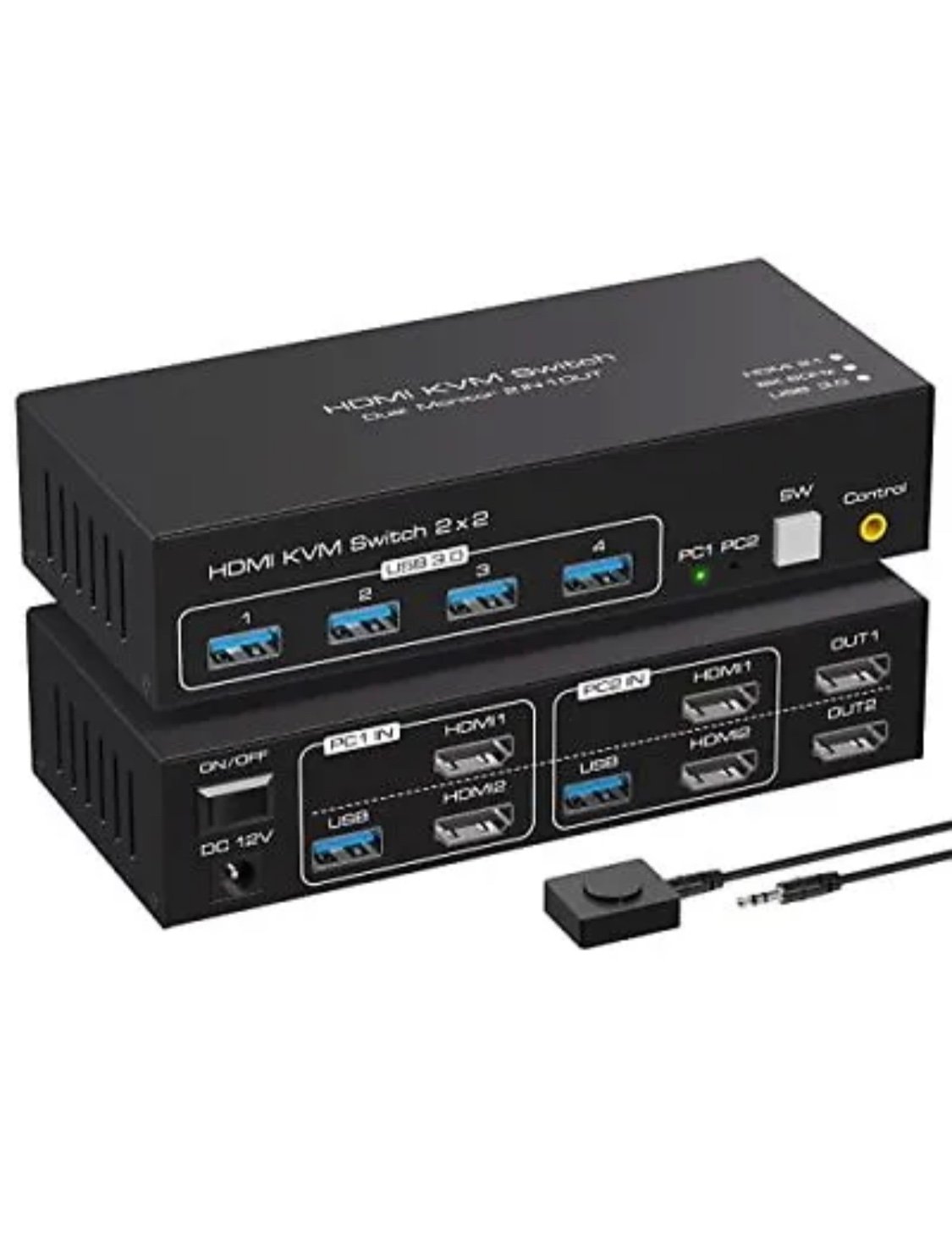 ATLAHET 8K KVM Switch HDMI 2 Monitors 2 Computers Support 8K@60Hz 4K@120Hz