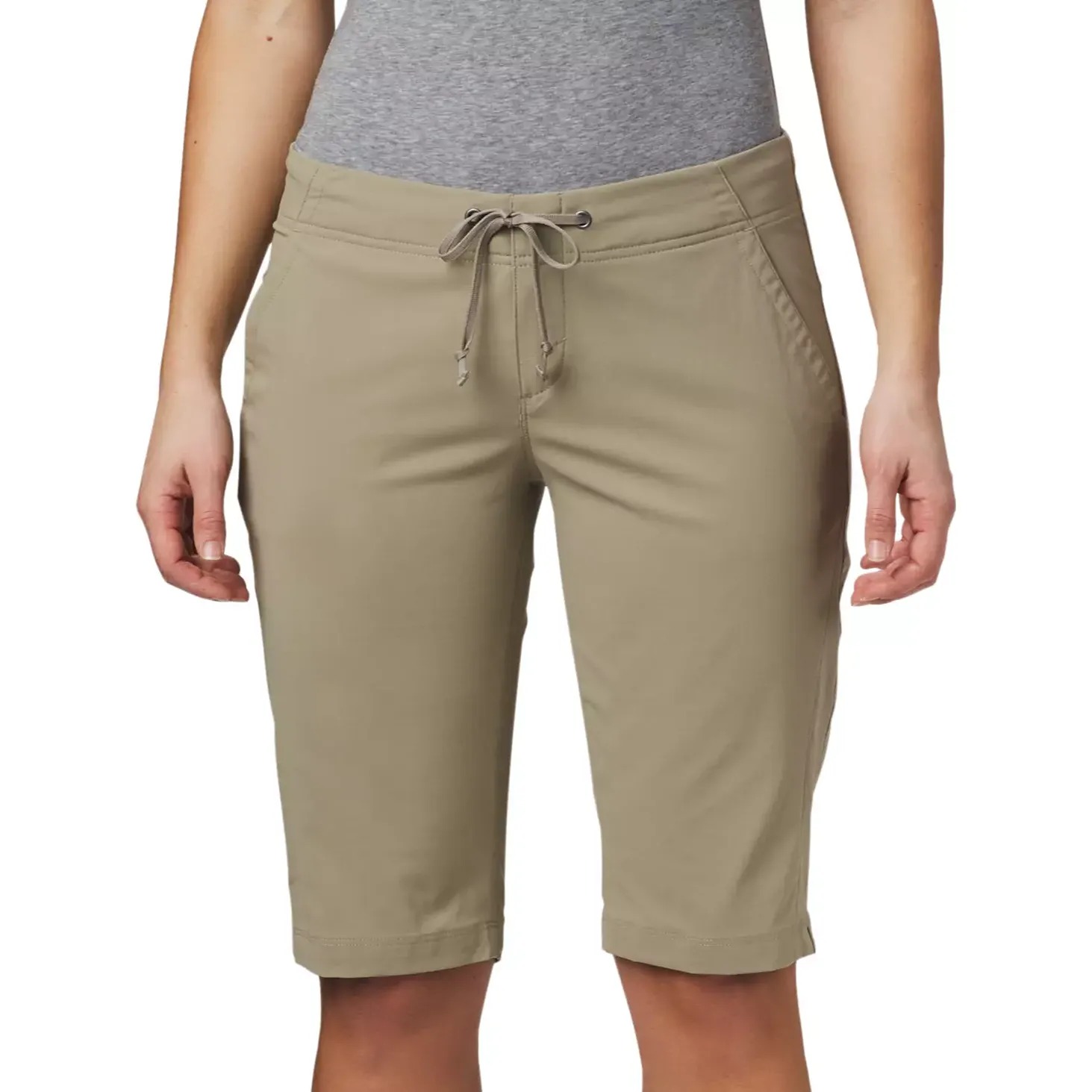 Columbia Women's Anytime Outdoor Shorts Size 2 Khaki Drawstring 13 Inseam NEW