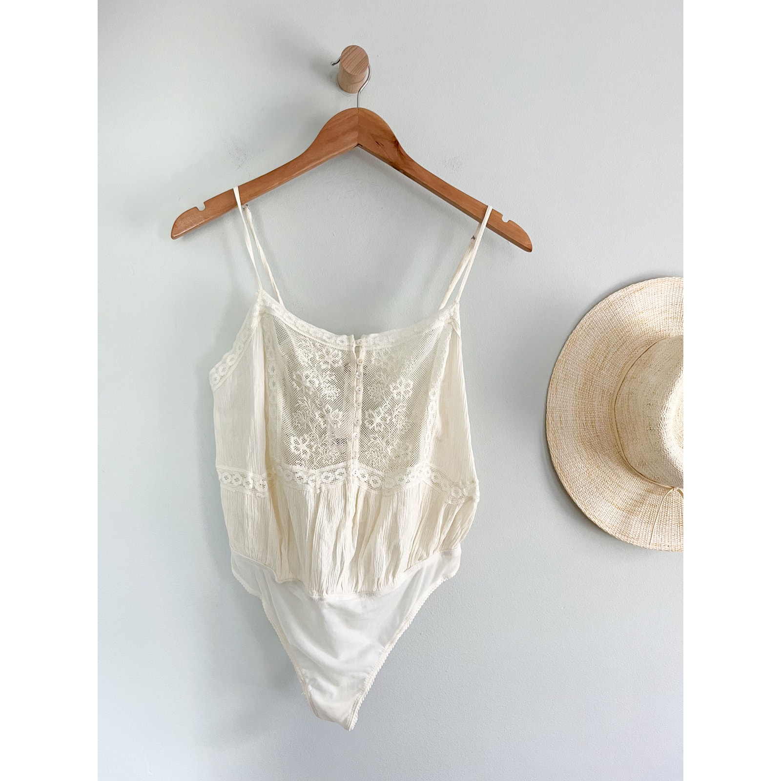 Free People | Still The One Bodysuit | Lace Cami | Evening Cream | Sz S