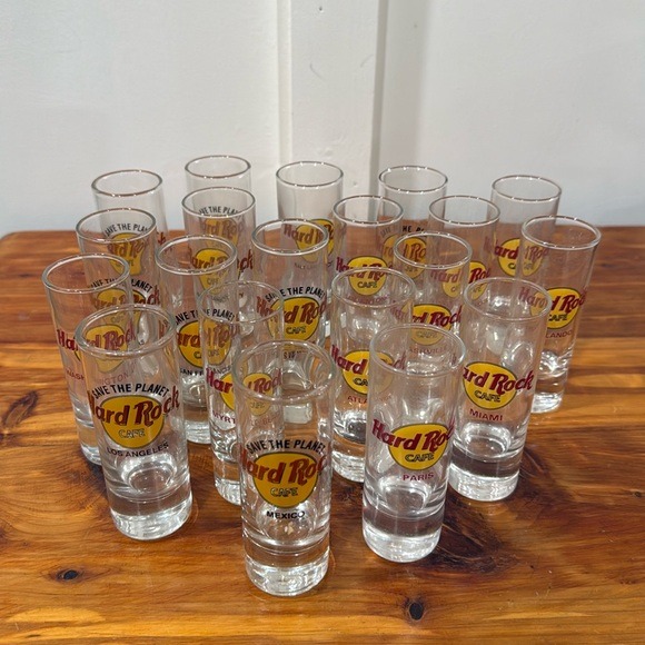 Hard Rock Cafe Shot Glass Collection - 20 Glasses