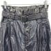 Free People Pants Faux Leather High Rise Paperbag Tapered Belted Metallic 4