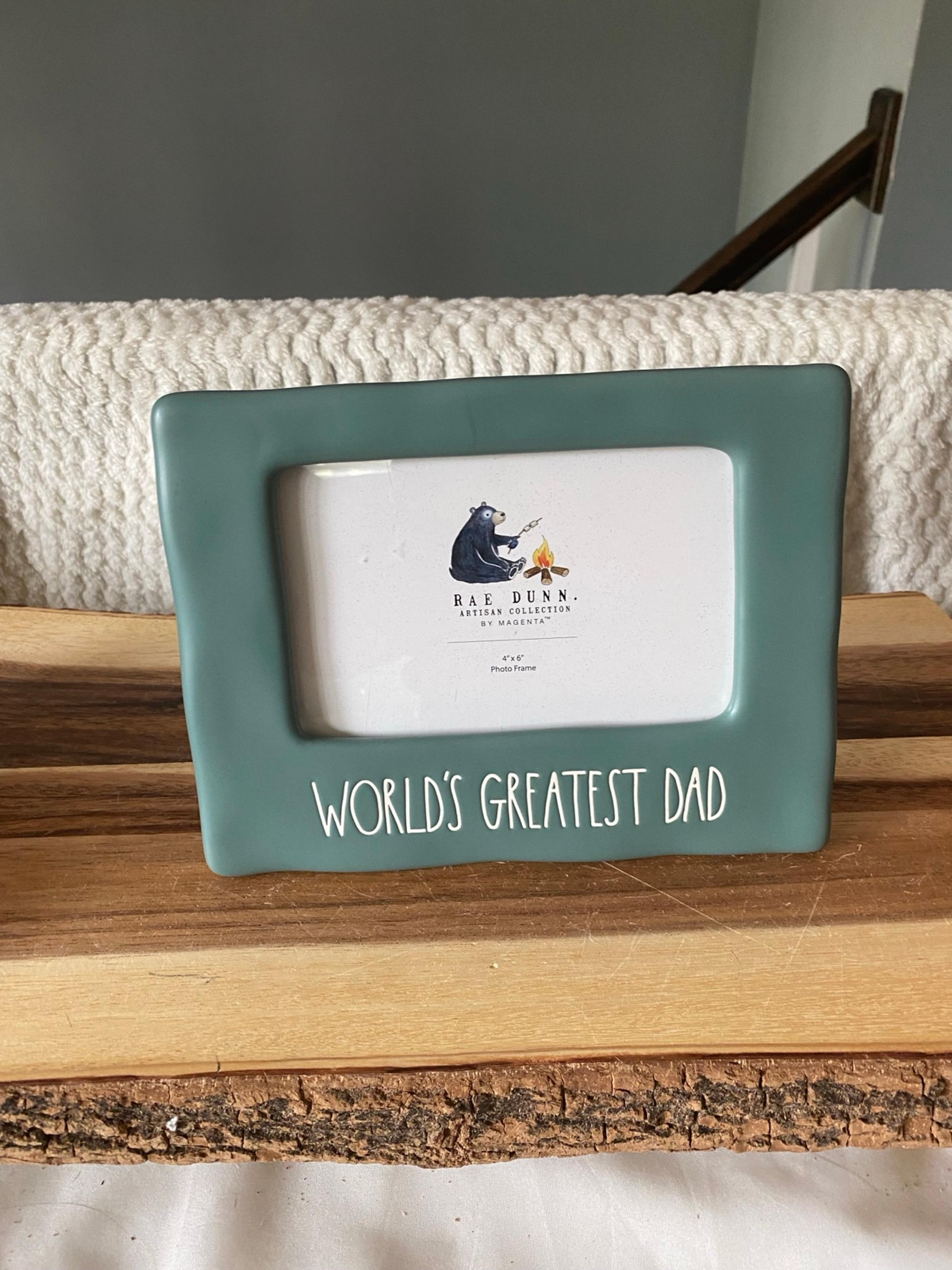 Rae Dunn green WORLDS BEST DAD 4 x 6 photo frame