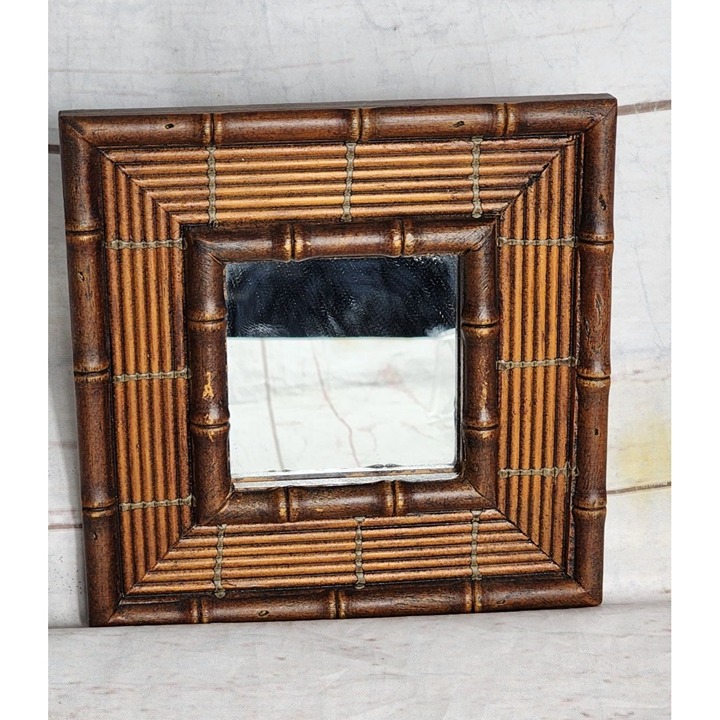 2003 Vintage Intercontinental Art Inc. Compton Wood Embossed Square Mirror – Rar