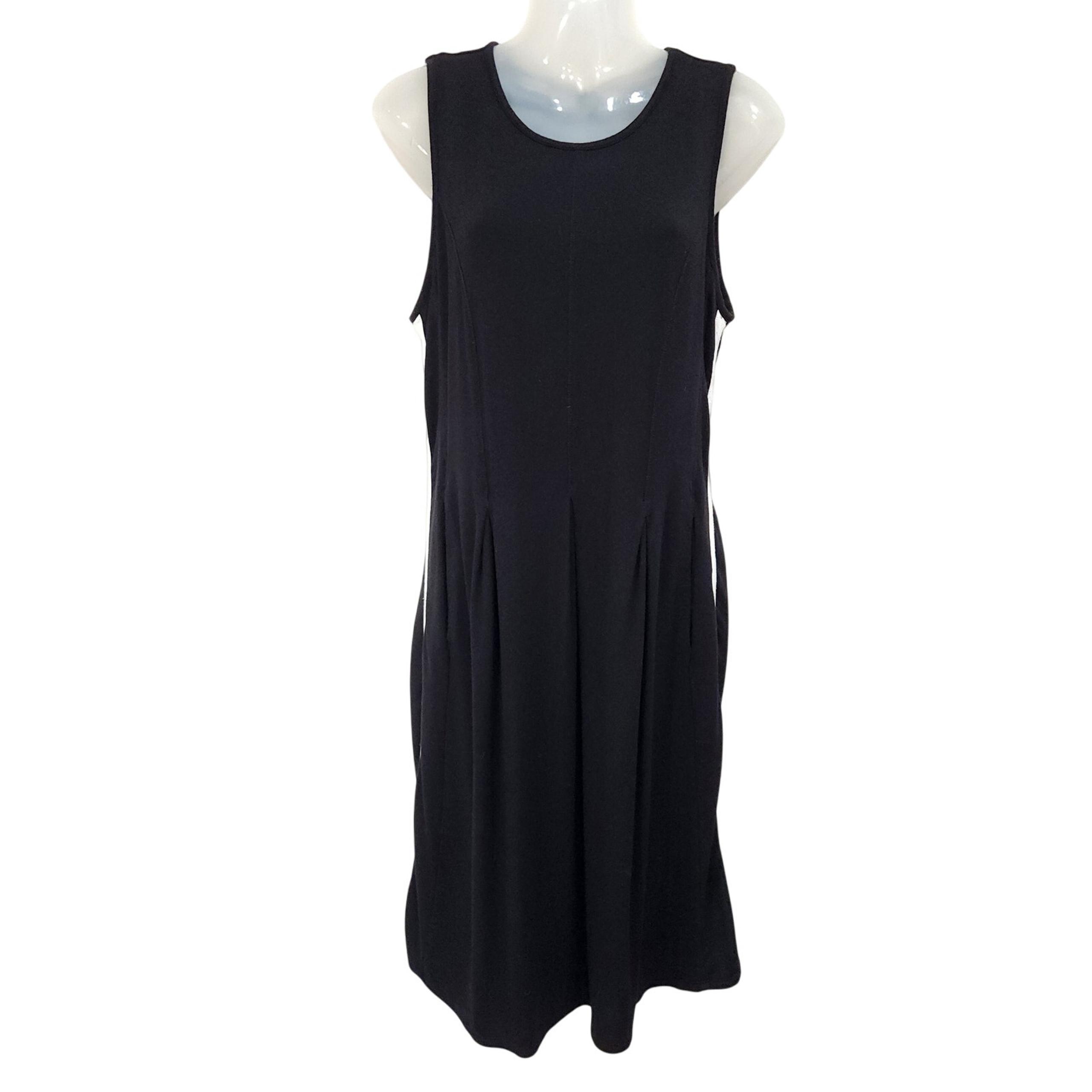 Simply Vera Vera Wang Casual Sleeveless Drop Waist Midi Dress Black Size Medium