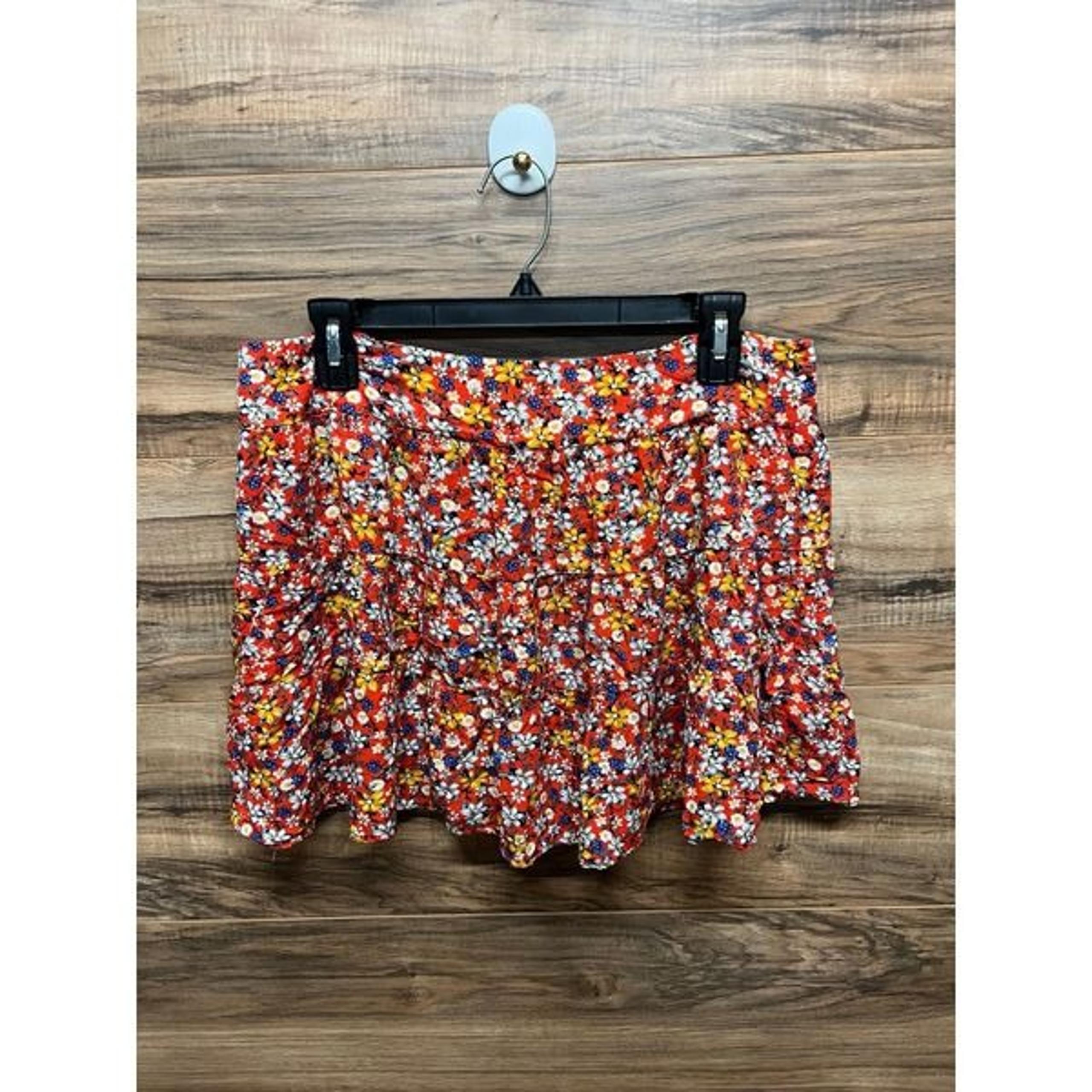 Umgee large floral mini skirt