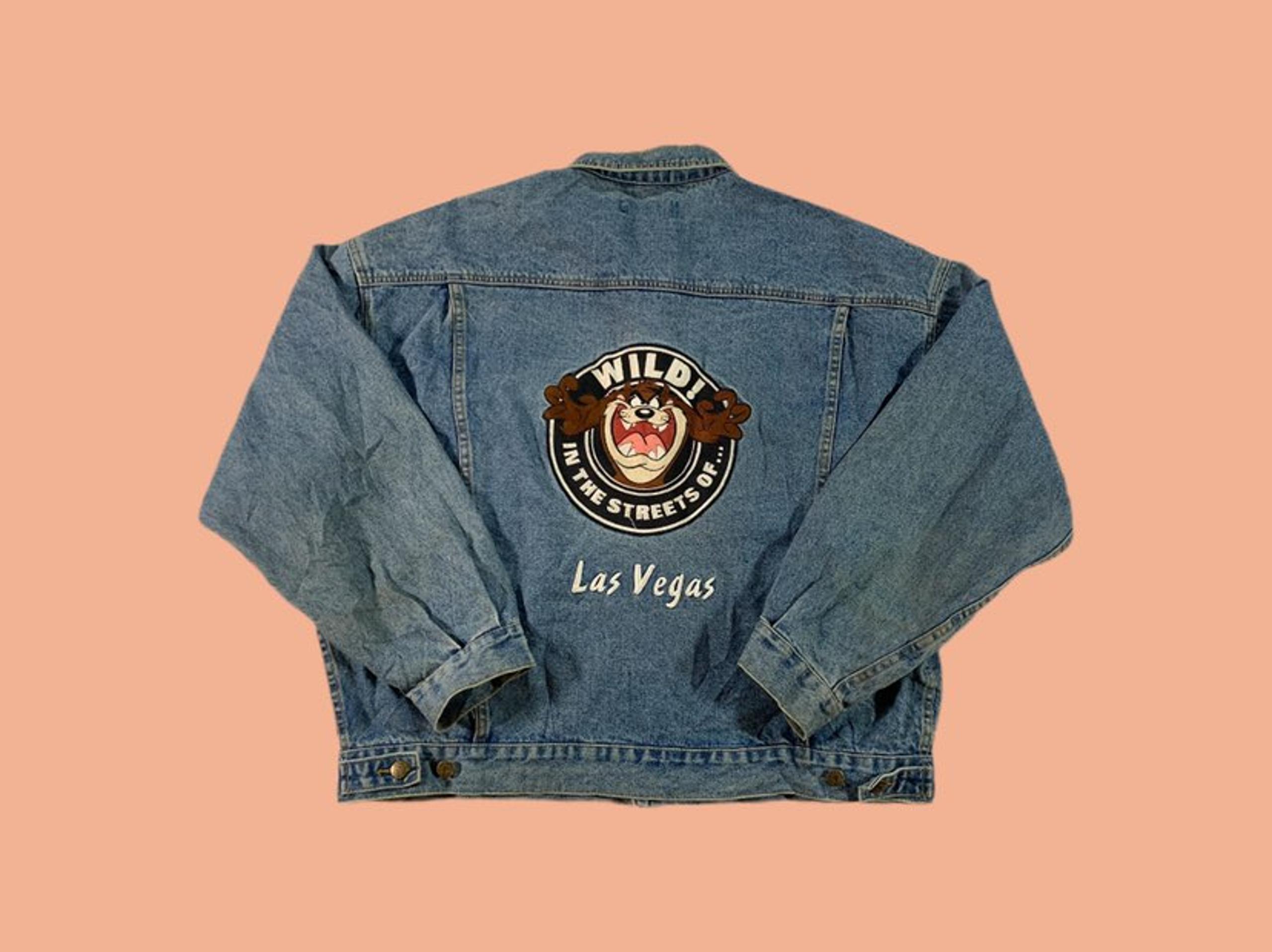 Vintage 1997 Disney Warner Bros Wild Las Vegas USA Denim Jean Jacket