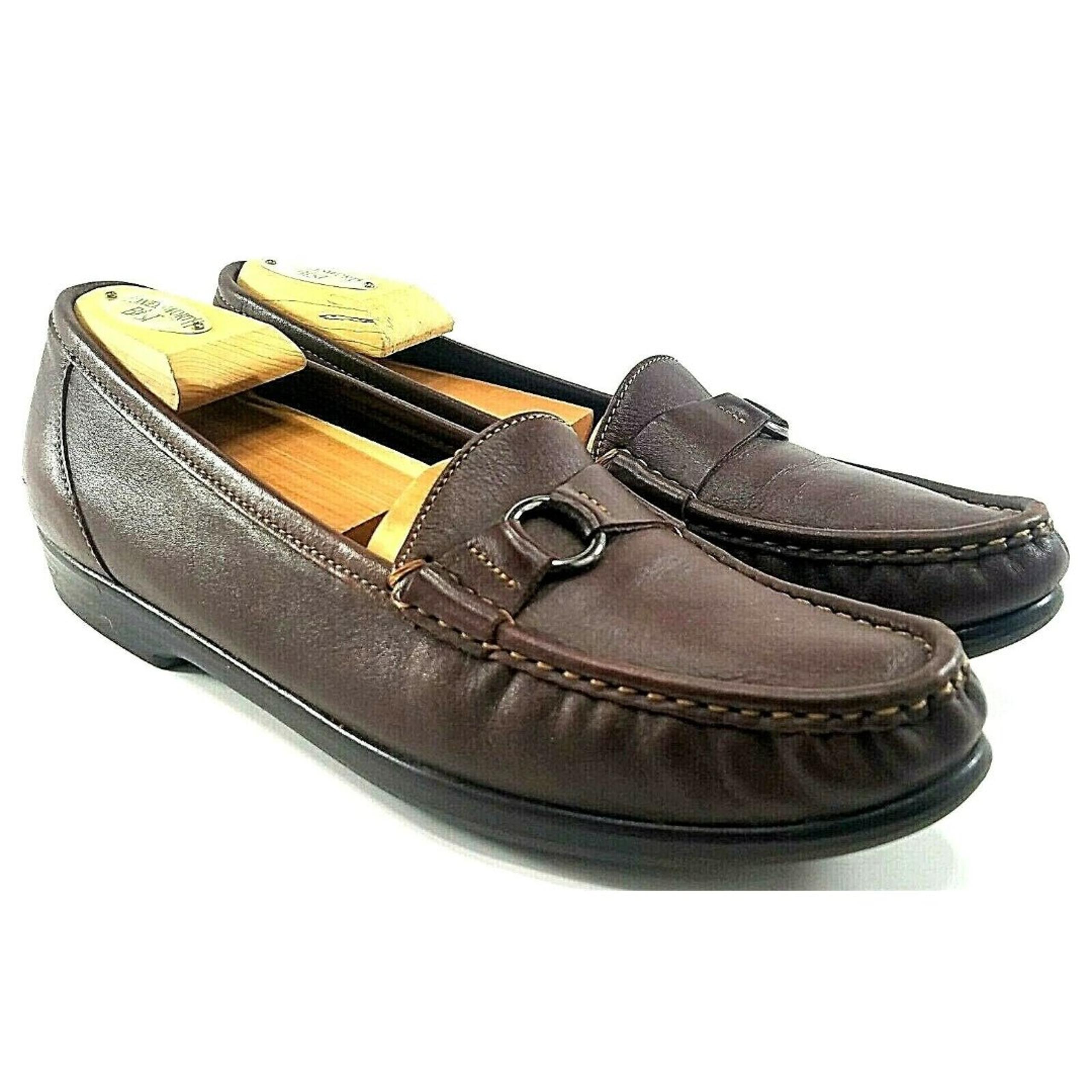 SAS Mens Brown Leather Tripad Comfort Foot Bed Loafers Shoes Size US 11.5 EUC