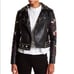 ROMEO & JULIET Black and Floral Faux Leather Jacket See more info for sizing