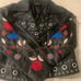 ROMEO & JULIET Black and Floral Faux Leather Jacket See more info for sizing