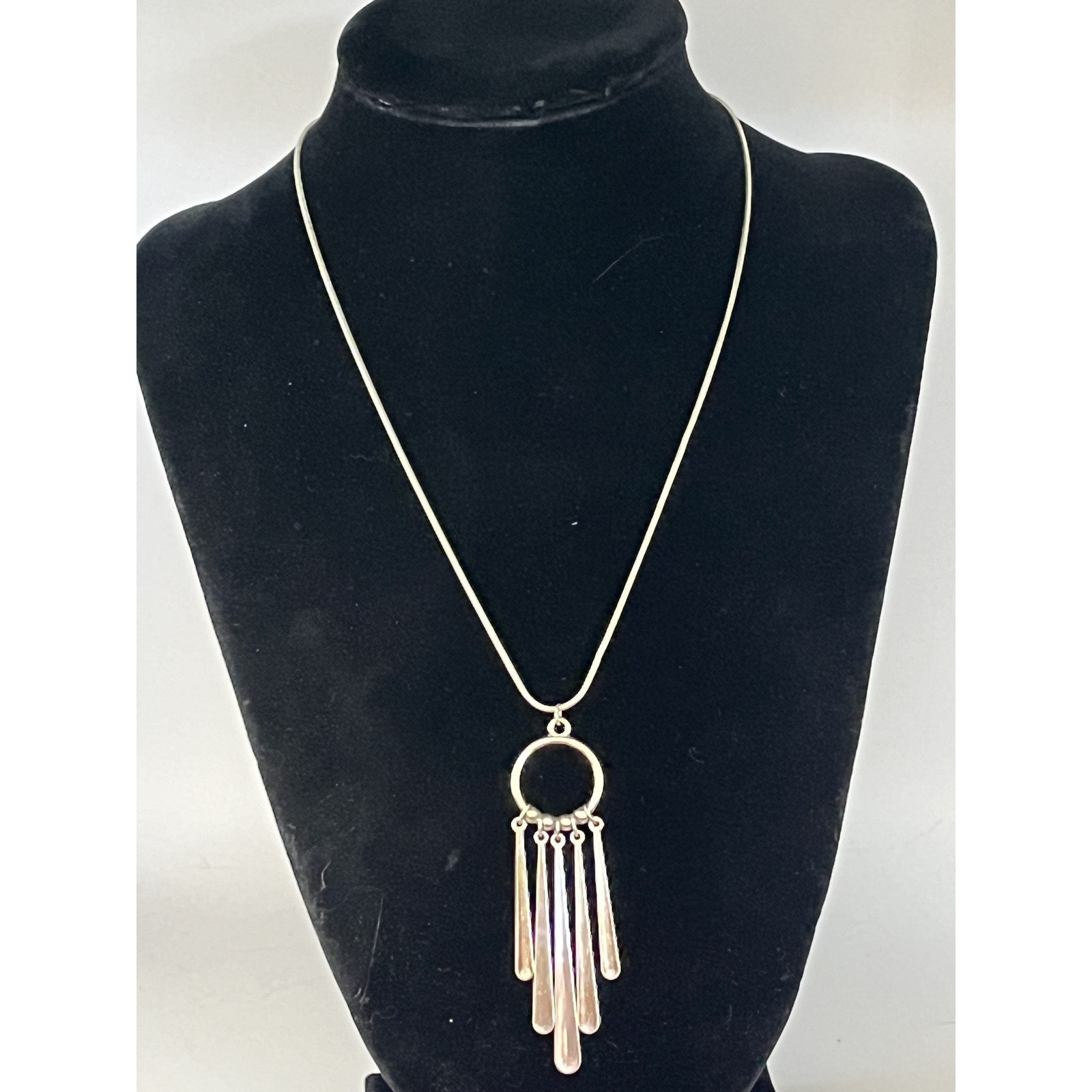 Modern Silver Pendant Necklace