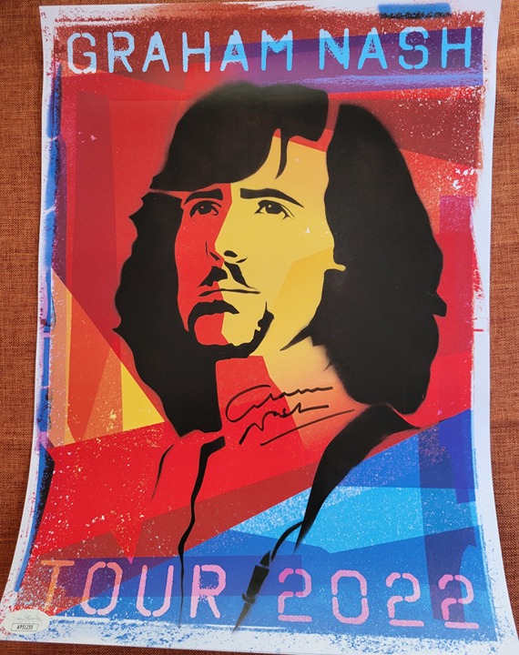 Graham Nash signed 11x15 poster Crosby Stills Nash & Young JSA coa