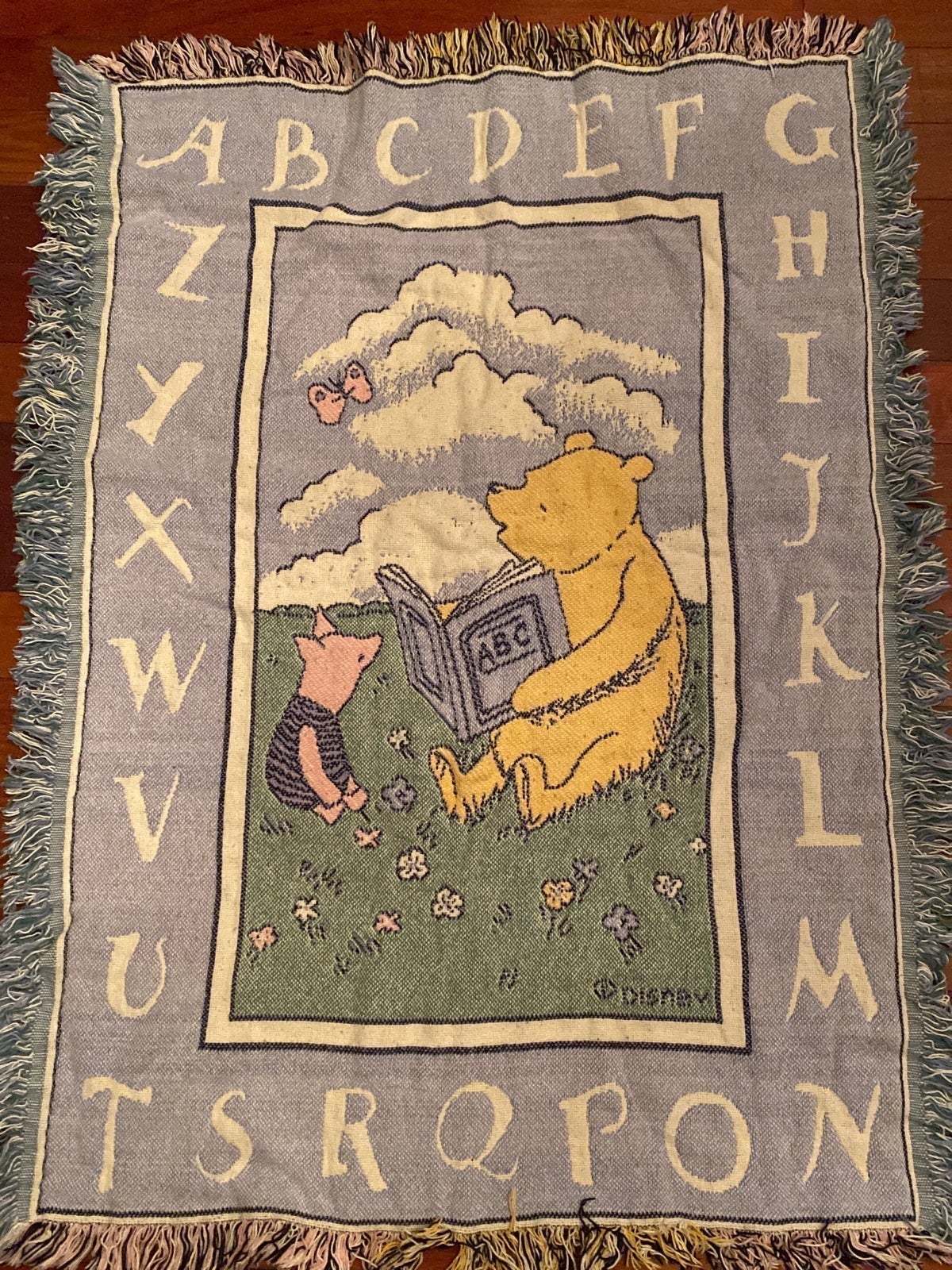 Bundle 2 pieces Large 32 x 45” blanket Winnie the Pooh & 13” Security Blanket