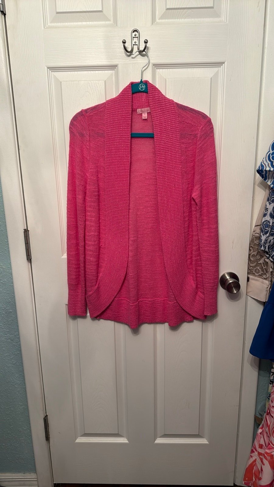 Lilly Pulitzer Amalie Pink Open-Front Cardigan Medium