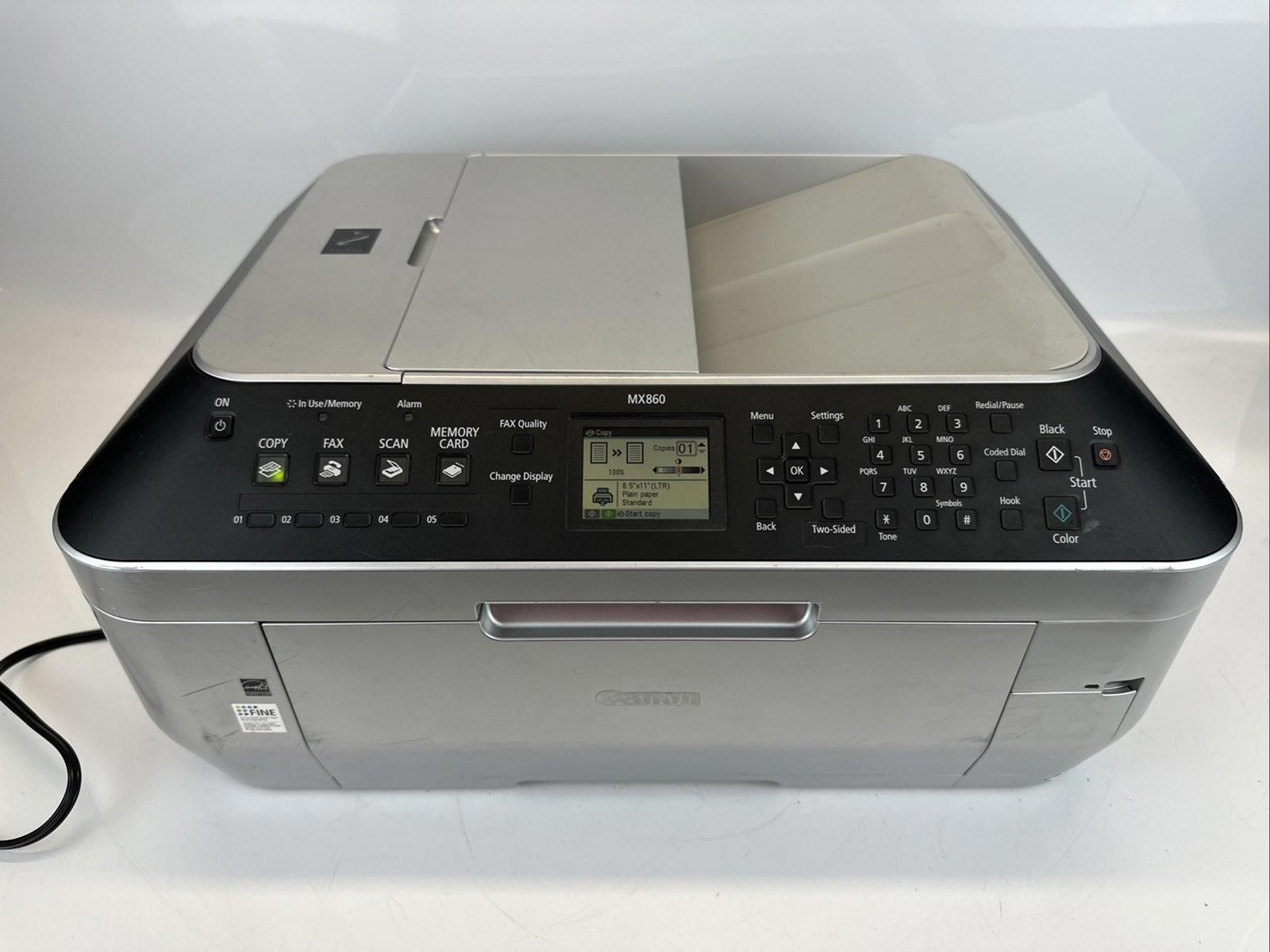 Canon Pixma MX860 Color Inkjet All-in-One Printer - Powers On, Needs Ink