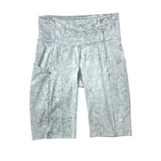 Lululemon Fast Free bike Short 10 Size 4 City Grit White Blue Fog