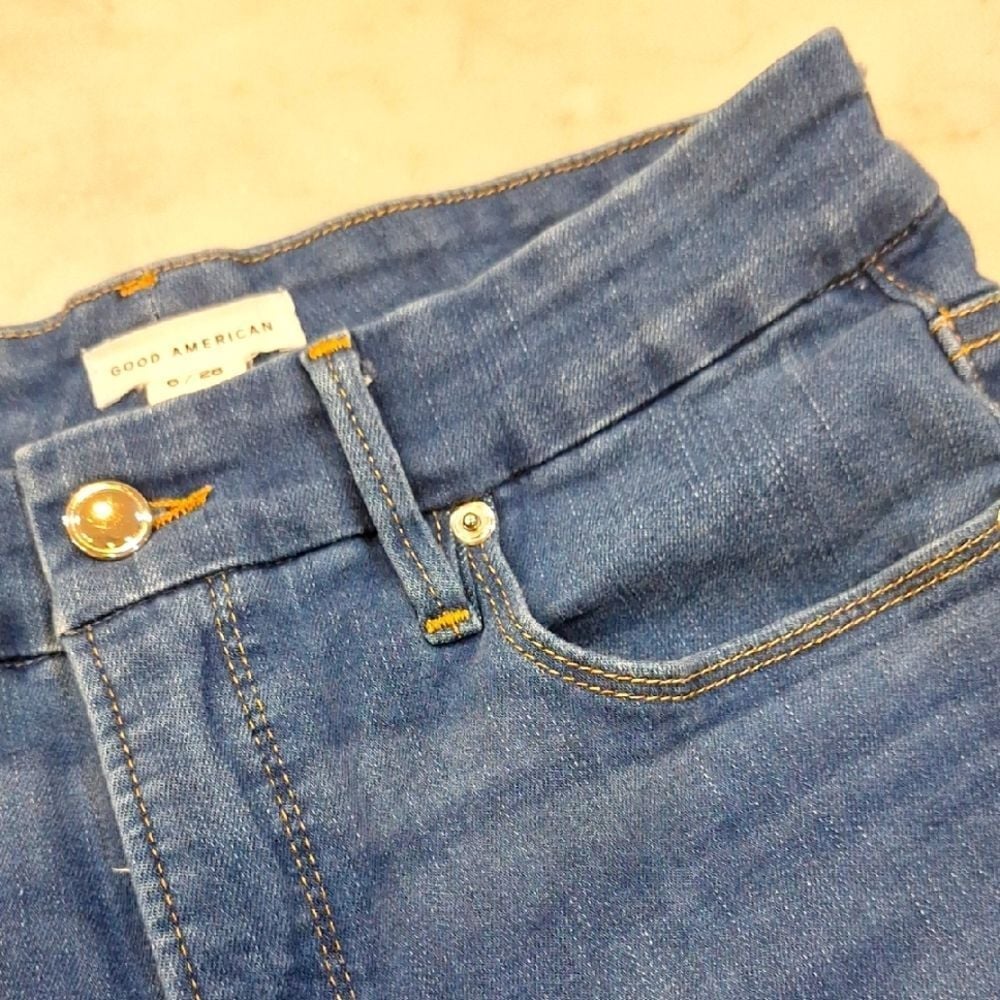Good American Women's Slim Blue Jeans Medium Wash Sz 6/28 Good Used Condition
