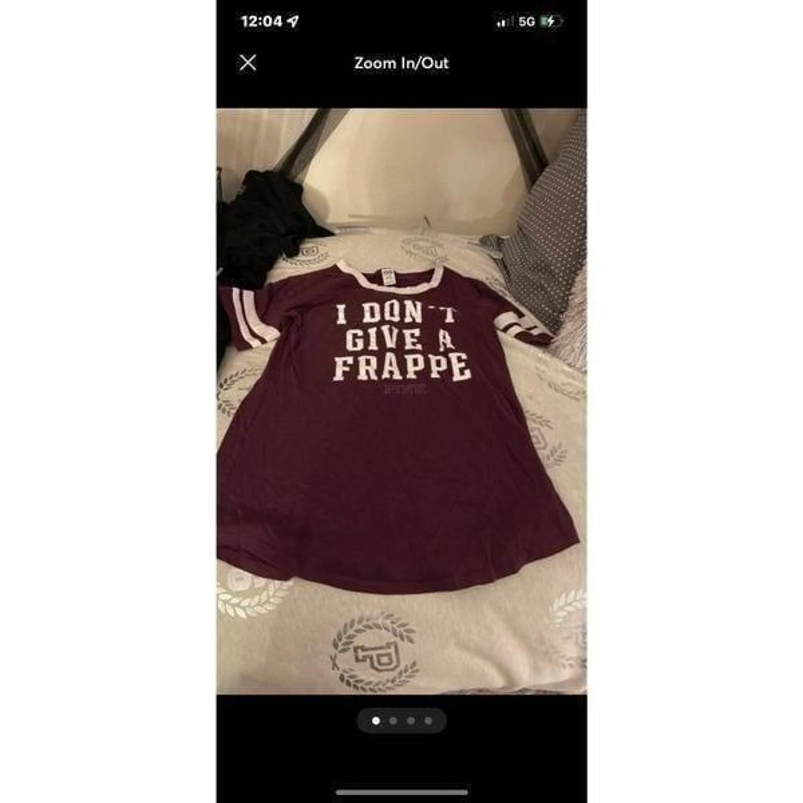 VS pink dont give a frappe maroon sleep shirt nightgown dress vintage og y2k