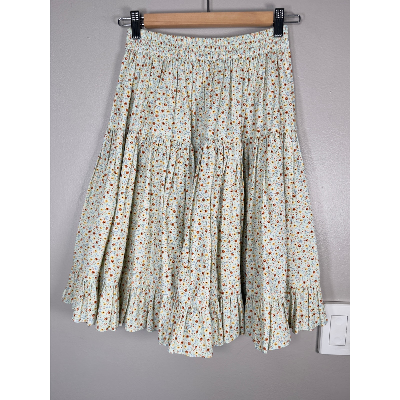 Batsheva Tiered Floral Midi Skirt size 2