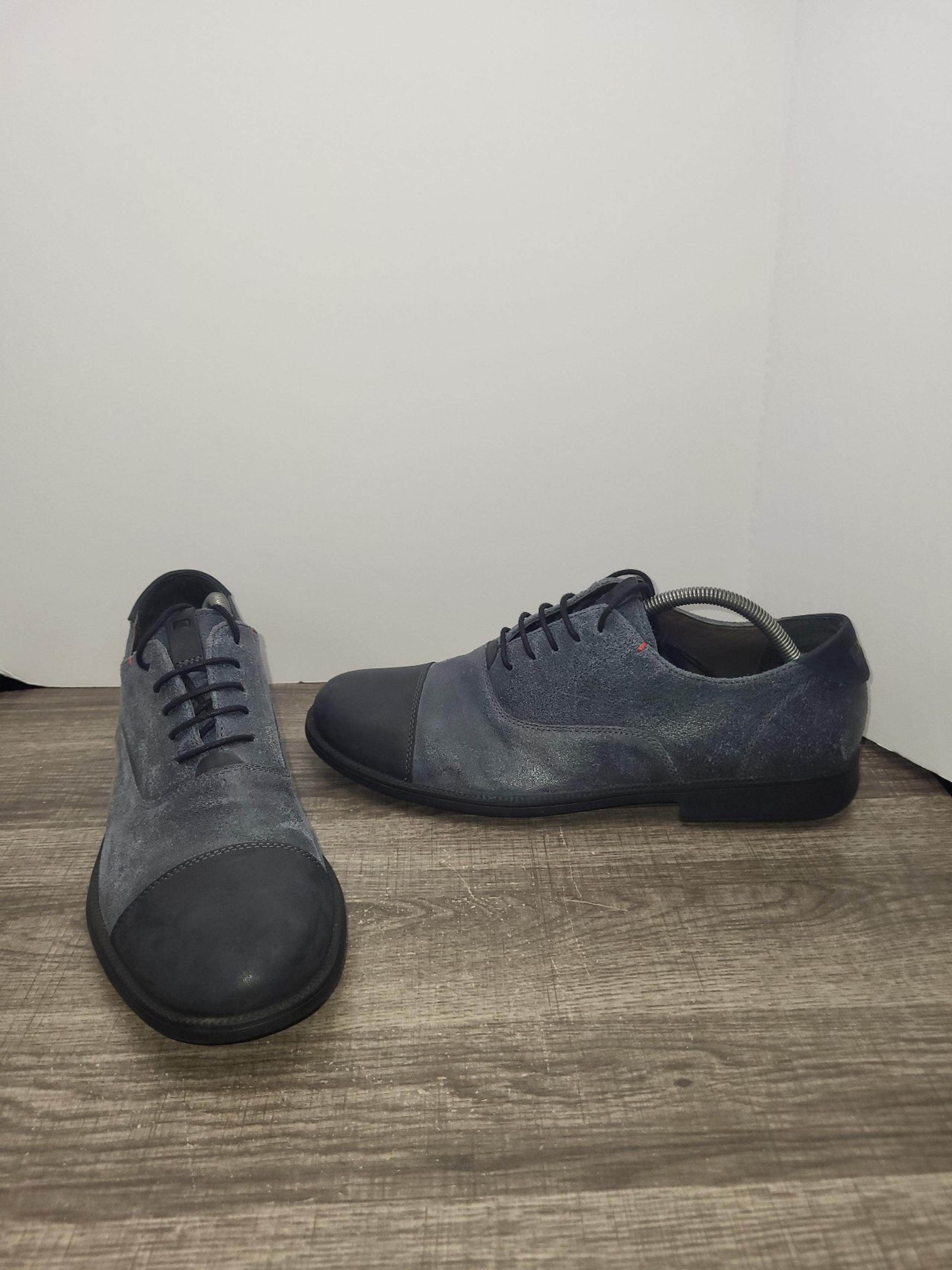 Camper Oxford Shoes Mens 44 Blue Leather Cap Toe Derby Dress Comfort Work