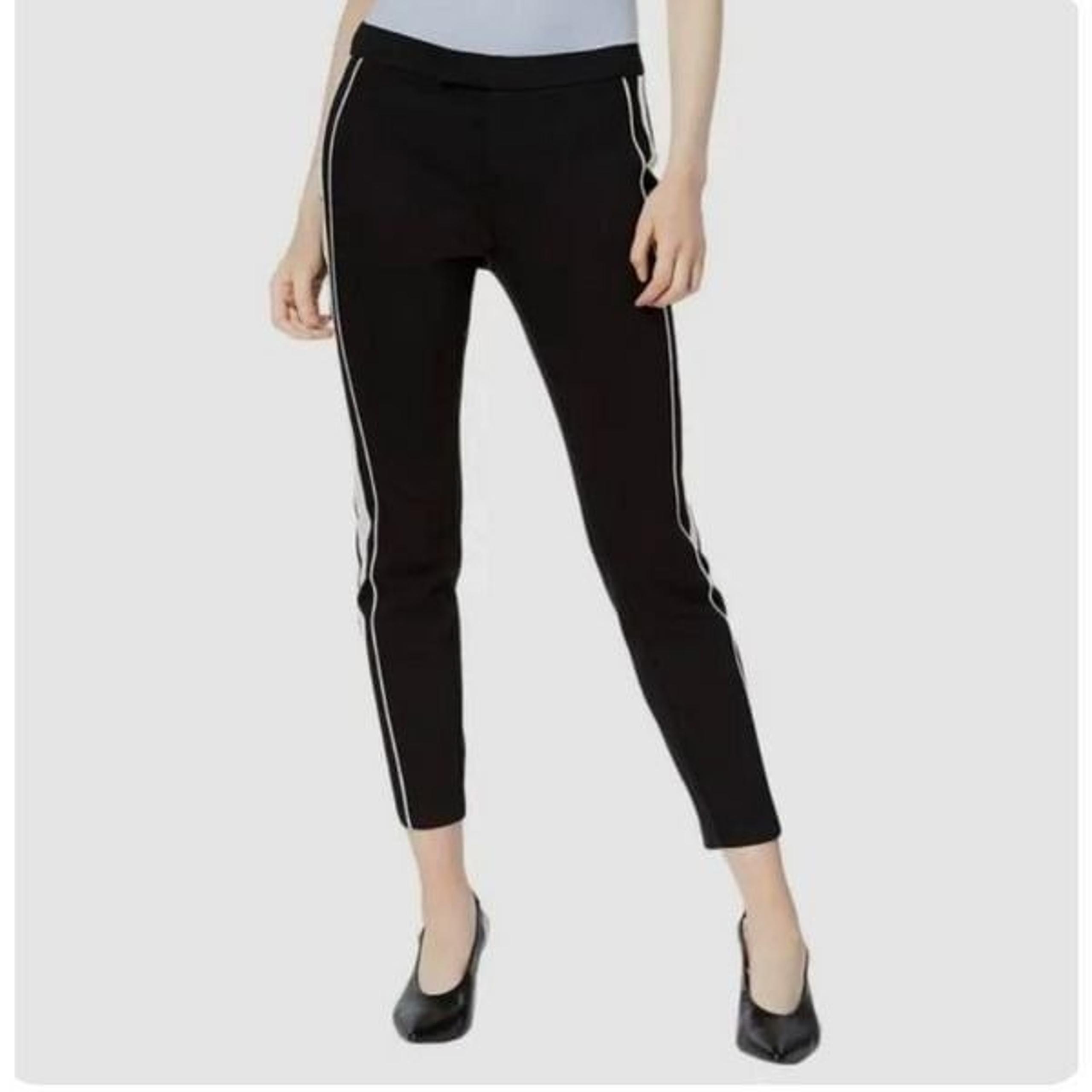 Bar III Black White Pull-on Cropped Trouser Casual Pants Womens Size 0