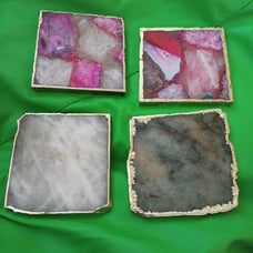 Anthropologie Stone Quartz Beverage Coasters NWT