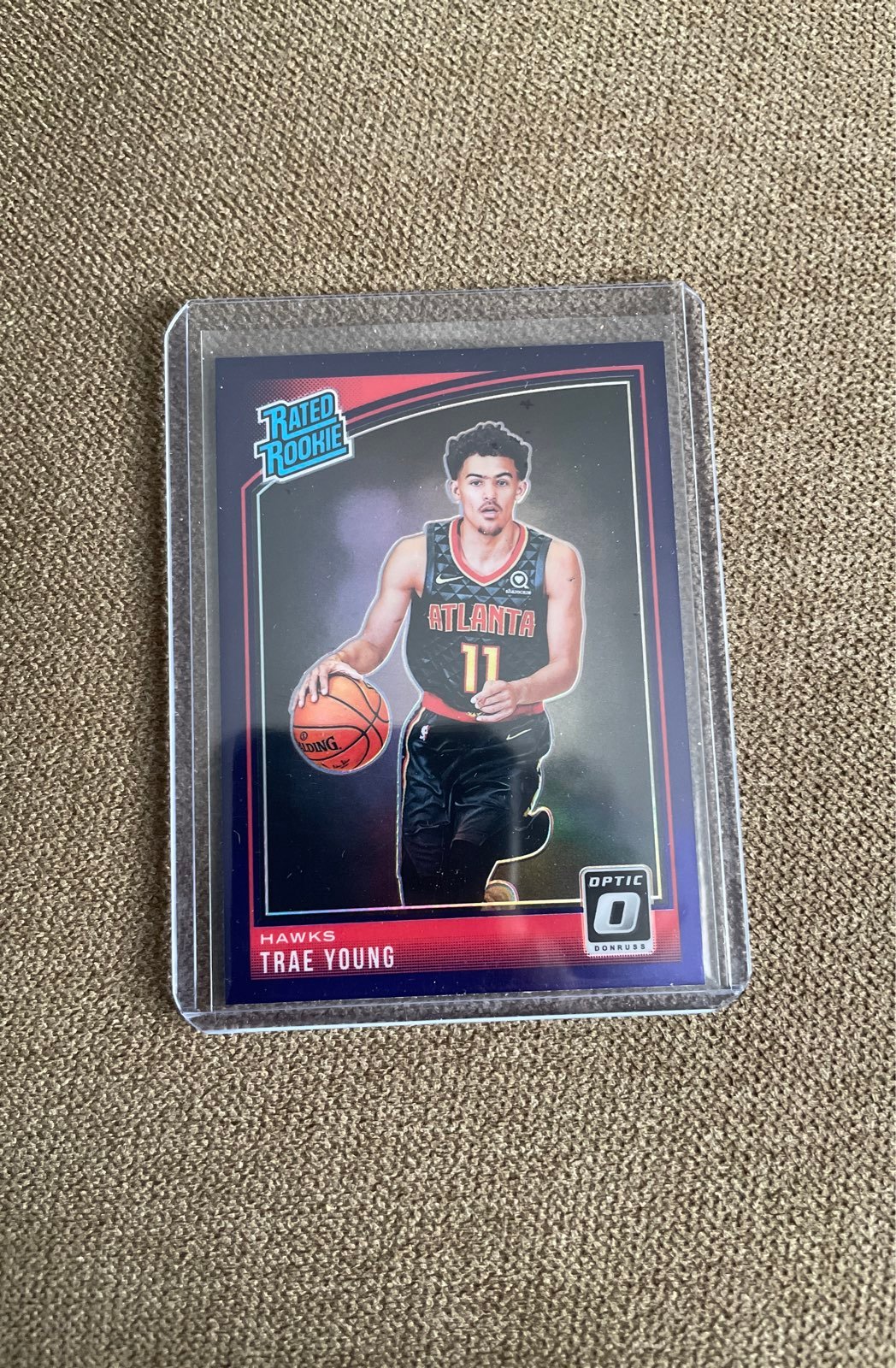 Trae Young purple rated rookie Optic RC