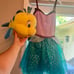 Disney Girl’s Ariel the Little Mermaid Dress size S (5/6) & Flounder Stuffie
