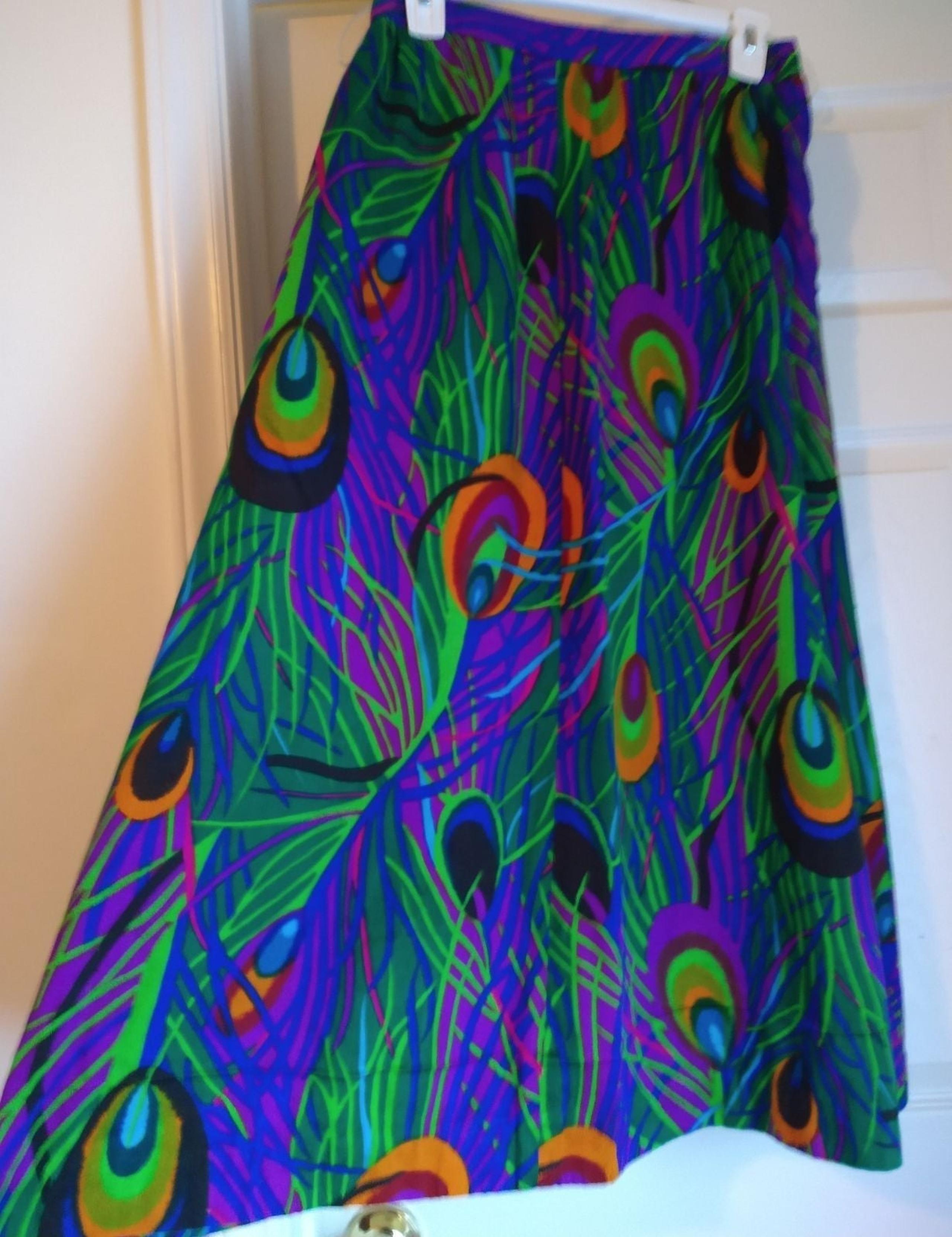Vintage peacock mod maxi skirt