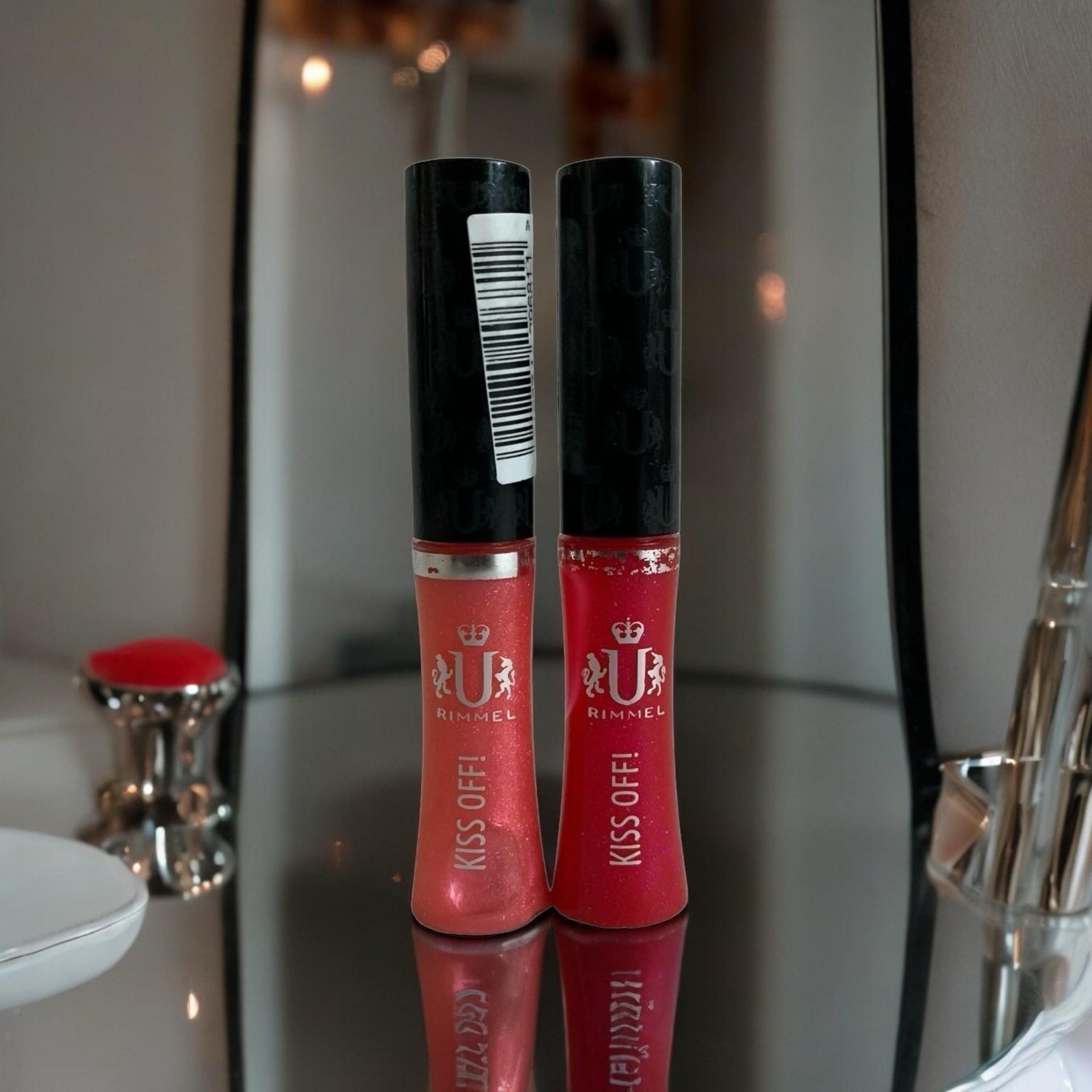 2x Lip Gloss RIMMEL Kiss Off Brilliant Lips Wand LipColor Lipglosses