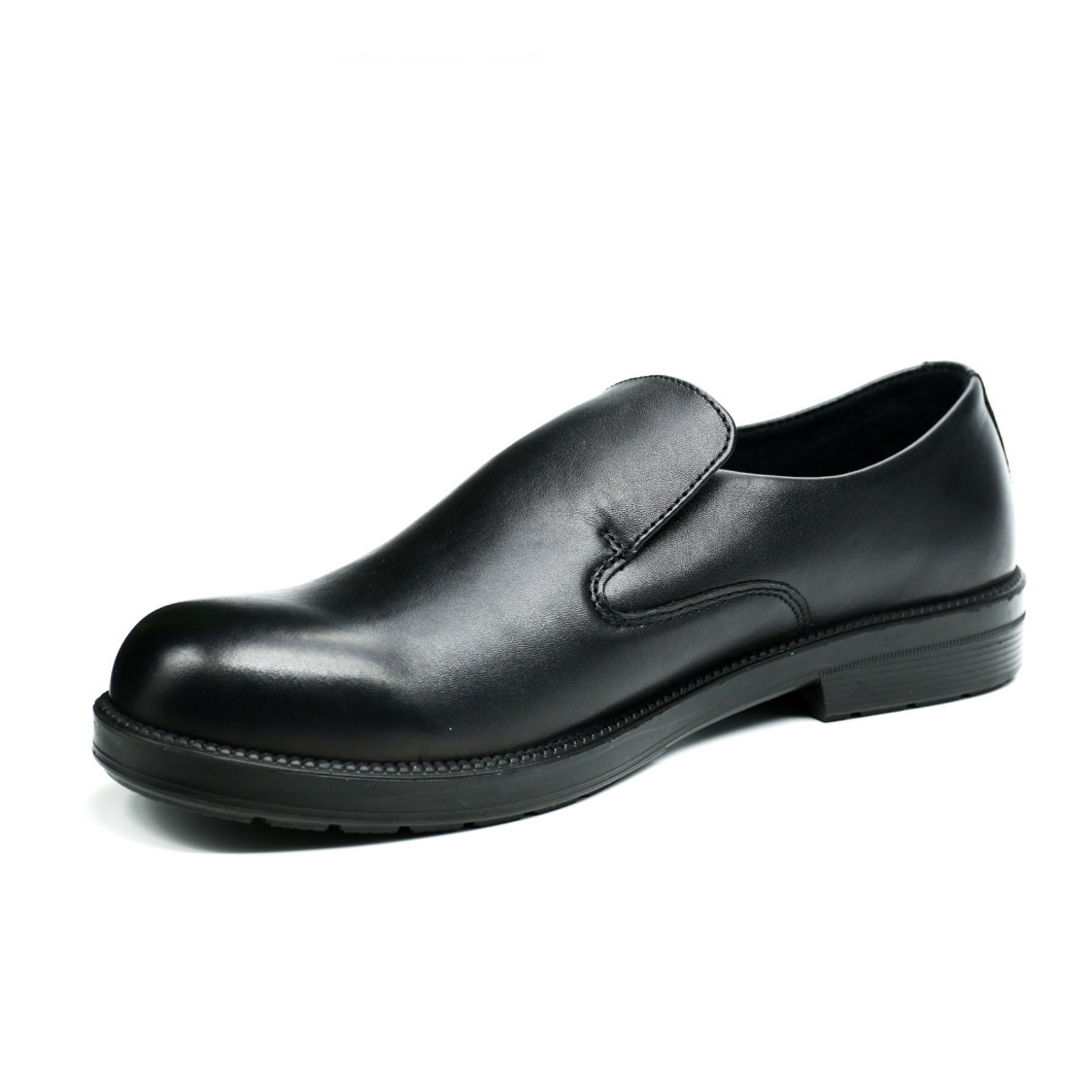 Black Slip-on Steel Toe Office Work Safety Shoe