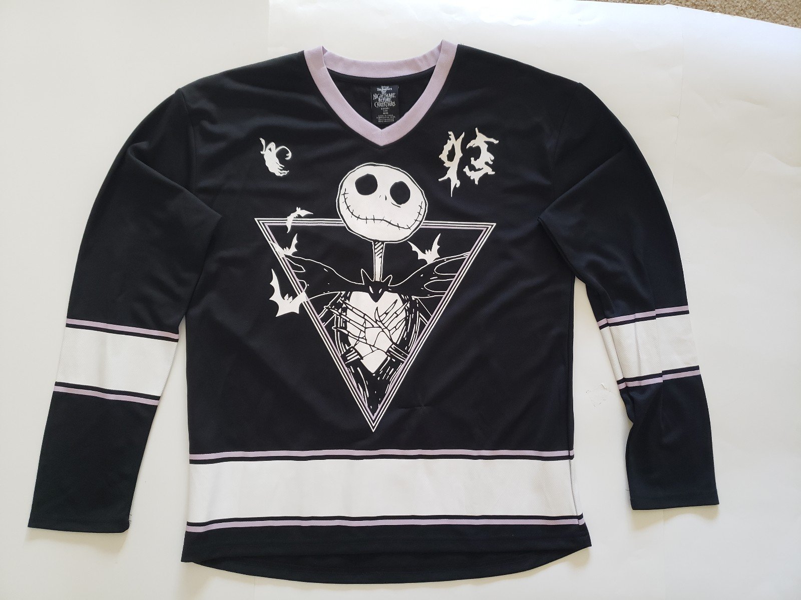 NIGHTMARE BEFORE CHRISTMAS JACK SKELLINGTON MENS MEDIUM HOCKEY JERSEY