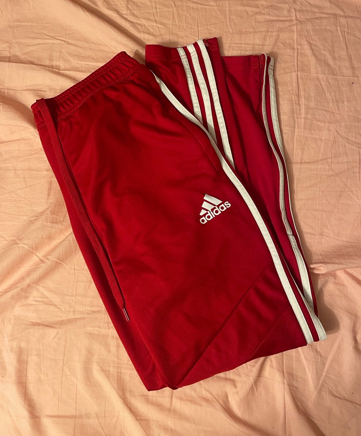 Adidas red jogger pants