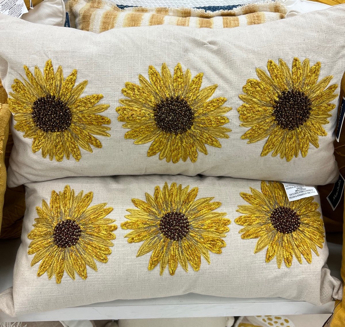 2 sunflower pillows !