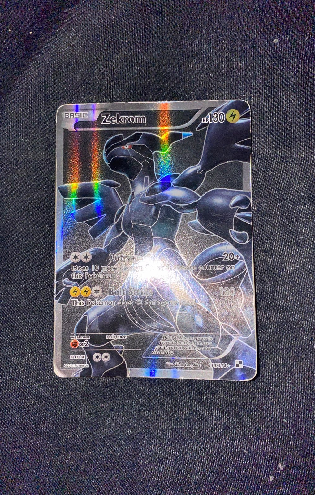 Black and white zekrom pokemon card