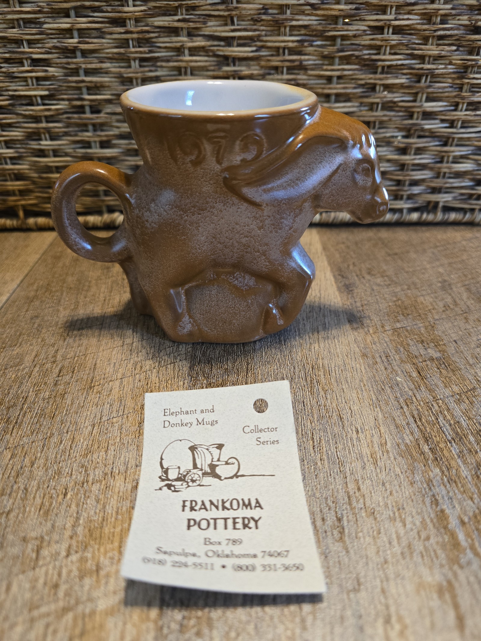Vintage 1979 Frankoma DEM animal donkey mug