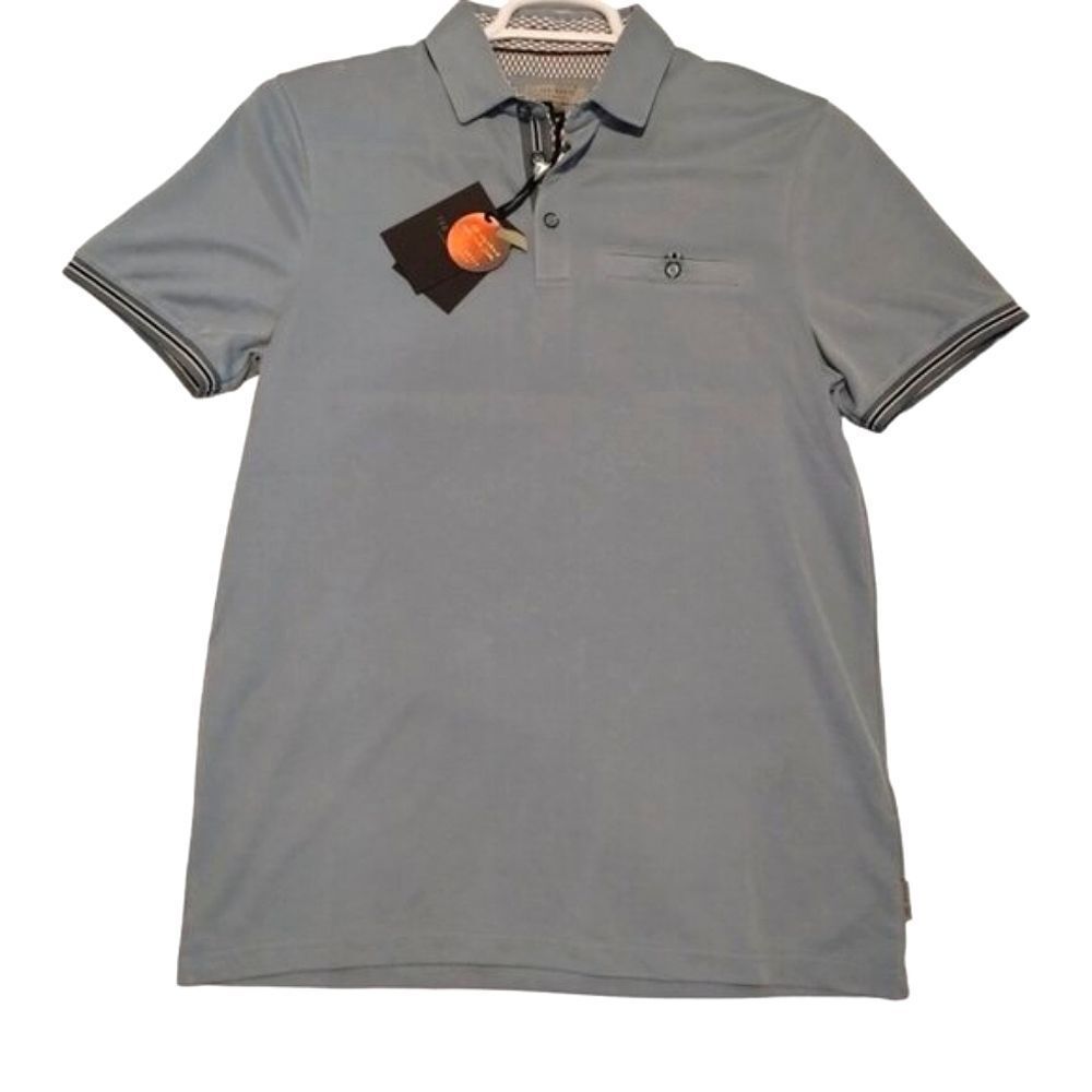 Ted Baker London Men's Polo Shirt Size 3/Small Knit Pique Short Sleeve Golf NWT