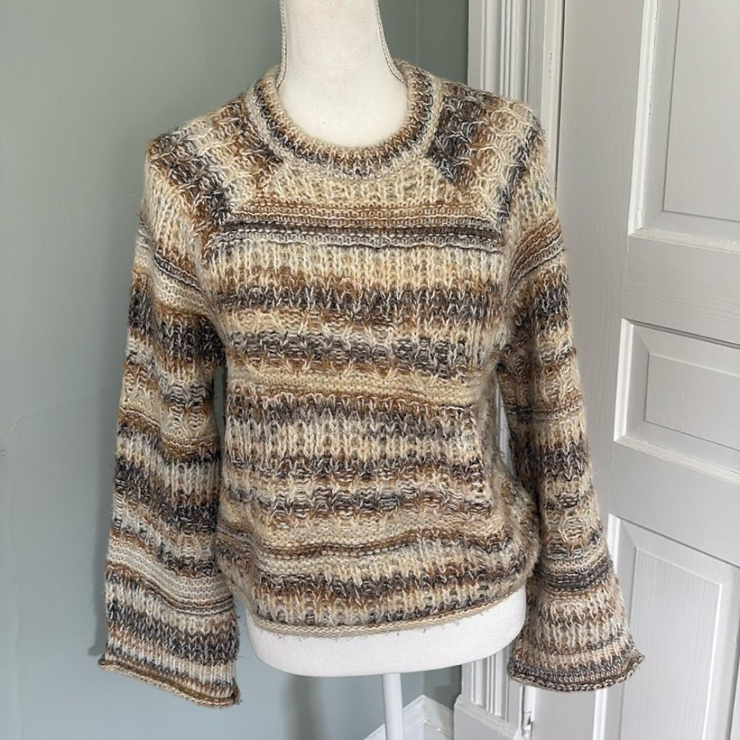 Women's Brown Chunky Knit Rolled Hem Boxy Sweater Small - Universal Thread