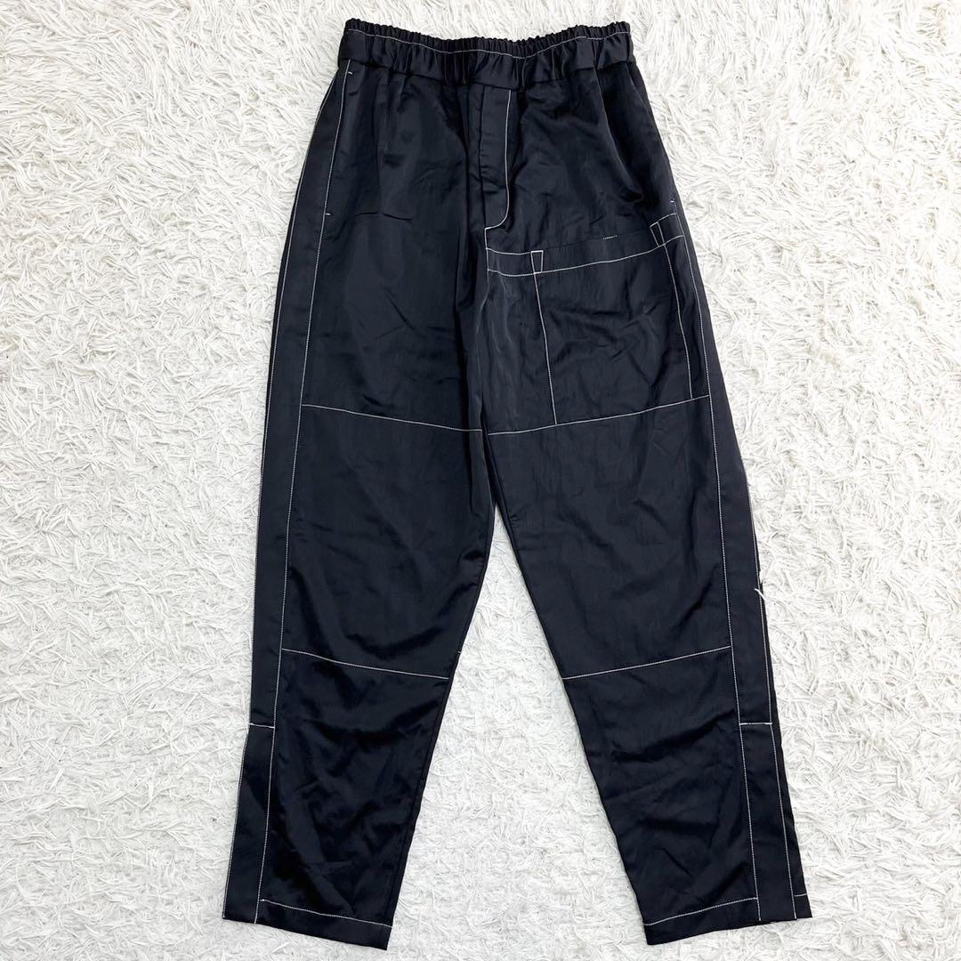 【送料&関税込】Jil Sander Satin Trousers JIL SANDER Belted satin-twill wide-leg pants | THE OUTNET
