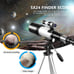 Telescope for Astronomy Beginners, 70mm Aperture 16x-120x Magnification, Explore