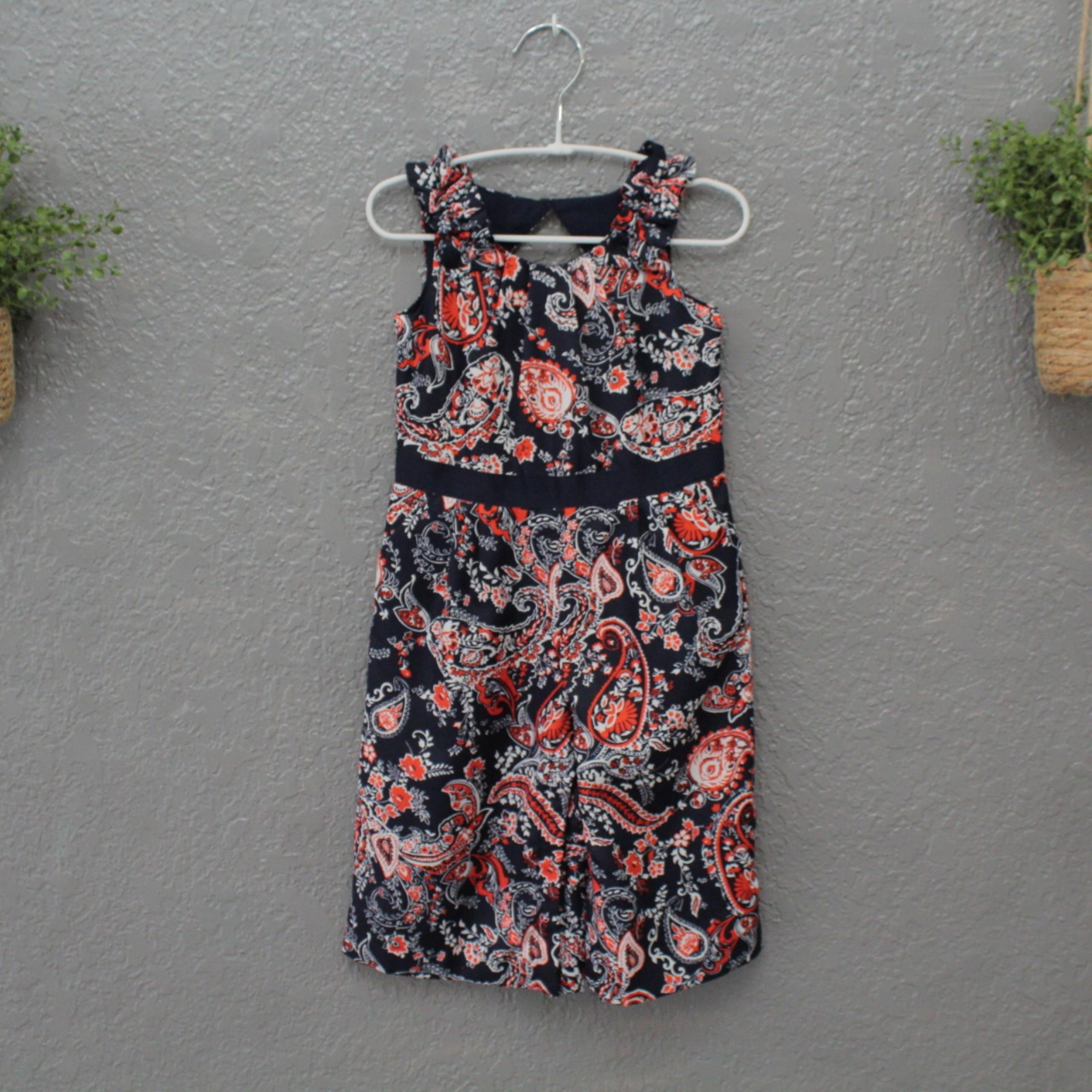Janie and Jack Navy Paisley Romper 18-24 months