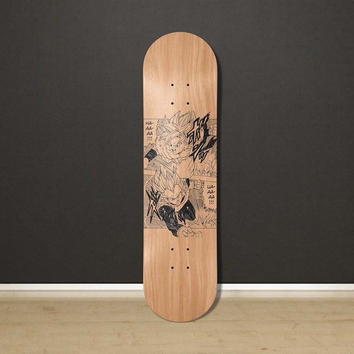 Goku And Vegeta Dragonball SuperGodly Training Laser Engraved Skateboard Deck